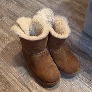 UGG Brown Kids Boots with Cream Fur